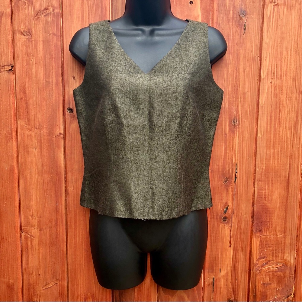 VINTAGE lined wool sleeveless sheath top